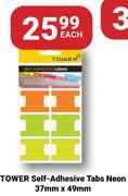 Tower Self-Adhesive Tabs Neon 37mm x 49mm-Each