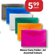 Meeco Carry Folder A4 In Assorted Colours-Each