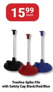 Treeline Spike File With Safety Clip (Black/Red/Blue)-Each