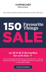 Yuppiechef : 50 More Favourites For 20% Less (Request Valid Date From Retailer)