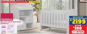 Mia Steel & Rose Cot With Mattress 10308729