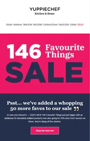 Yuppiechef : 50 More Faves To Our Sale (Request Valid Date From Retailer)