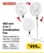Goldair 400mm 3 In 1 Combination Fan (295899)-Each