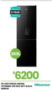 Hisense 263L Nett Black Mirror Fridge H370BMIB-WD