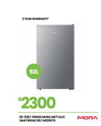 Mora 92L Metallic Bar Fridge M125RTS 20-529