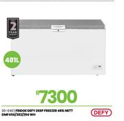 Defy 481L Nett WHT Deep Freezer/Fridge DMF456/382/294 20-040