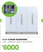 Nara 6 Door Wardrobe 2400 x 450 x 2100mm 1-283