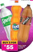Fanta Or Sprite Or Stoney Assorted-For 3 x 2L