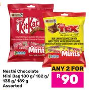 Nestle Chocolate Mini Bag-For 2 x 180g/182g/135g/189g
