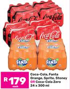Coca Cola, Fanta Orange, Sprite, Stoney Or Coca Cola Zero-24 x 300ml Each