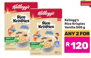Kellogg's Rice Krispies Vanilla-For 2 x 500g