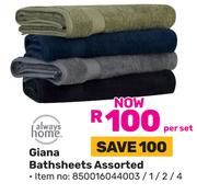Always  Giana Bathsheets Assorted-Per Set