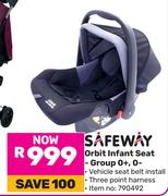 Safeway Orbit Infant Seat (Group 0+, 0-) With 3 Point Harness