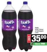 Fanta, Sprite, Stoney Or Schweppes-For 2 x 2Ltr