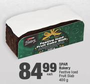 Spar Bakery Festive Iced Fruit Slab-400g Each