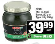 Spar Mint Or Apple Sauce 220g Or Apple Jelly 230g-Each
