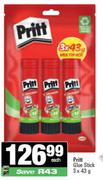 Pritt Glue Stick-3 x 43g
