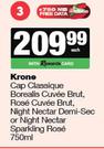 Krone Cap Calssique Borealis Cuvee Brut,Rose,Night Nectar Demi Sec Or Sparkling Wine-750ml