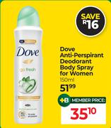 Dove Anti-Perspirant Deodorant Body Spray For Women-150ml