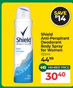 Shield Anti-Perspirant Deodorant Body Spray For Women-150ml