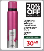Lentheric Whisper Deodorant Body Spray-90ml