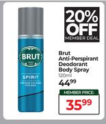 Brut Anti-Perspirant Deodorant Body Spray-120ml Each