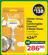 Gillete Venus Olay Confortglide Coconut 5-Blade (1 Handle + 2 Cartidges)