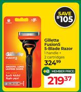 Gillete Fusion5 5-Blade Razor (1 Handle + 2 Cartidges)