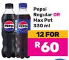 Pepsi Regular Or Max Pet-For 12 x 330ml