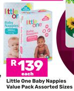 Little One Baby Nappies Value Pack Assorted Sizes-Each