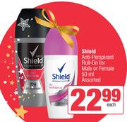 Shield Anti Perspirant Roll On For Male Or Female Assorted-50ml Each