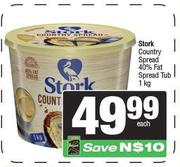 Stork Country Spread 40% Fat Spread Tub-1Kg Each