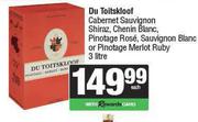 Du Toitskloof Cab Sauv Shiraz,Chenin Blanc,Pino Rose,Sauv Blanc Or Pinotage Merlot Ruby-3L Each