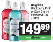 Belgravia Blackberry, Pink Or Dark Cherry Flavoured Gin-750ml Each