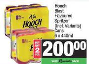 Hooch Blast Flavoured Spritzer Cans-For 2 x 6 x 440ml