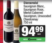 Diemersdal Sauv Blanc,Rose,Merlot Cabernet Sauv,Unwooded Chardonnay-750ml Each