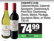 Leopard's Leap Cab Merlot,Sauv,Chardonnay & Pinot Noir,Chenin,Merlot,Sauv Blanc Or Shiraz-750ml Each