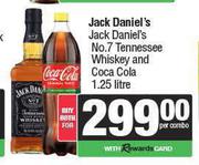 Jack Daniel's No.7 Tennessee Whisky & Coca Cola 1.25L-Both For