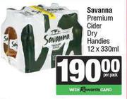 Savanna Premium Cider Dry Handies-12 x 330ml Per Pack