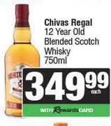 Chivas Regal 12 Year Old Blended Scotch Whisky-750ml Each