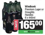 Windhoek Premium Lager Or Draughts Handies-For 2 x 6 x 440ml