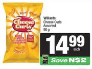 Willards Cheese Curls Assorted-90g Each