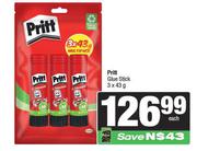 Pritt Glue Stick-3 x 43gm