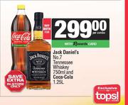 Jack Daniel's No. 7 Tennesse Whiskey 750ml And Coca-Cola 1.25Ltr-Per Combo