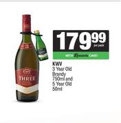 KWV 3 Year Old Brandy 750ml And 5 Year Old 50ml-Per Pack