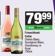 Franschhoek Cellar Chenin Blanc, Sauvignon Blanc, Chardonnay Or Rose-750ml Each