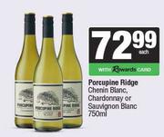 Porcupine Ridge Chenin Blanc, Chardonnay Or Sauvignon Blanc-750ml Each