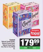 Carnival Natural Sweet White, Natural Sweet Rose, Natural Sweet Red, Dry Red Or Dry White-5Ltr Each