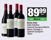 Kleine Zalze Cellar Cabernet Sauvignon/Merlot, Pinotage Or Cabernet Sauvignon-750ml Each