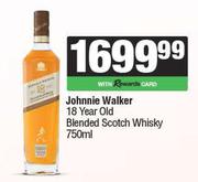 Johnnie Walker 18 Year Old Blended Scotch Whisky-750ml